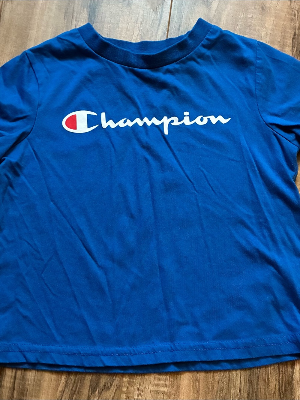 Champion Royal Blue Logo Tee with White Script